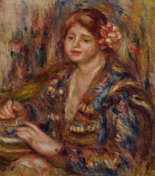 Pierre Auguste Renoir Woman with Rose